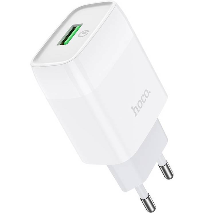 Мережевий зарядний пристрій HOCO C72Q Glorious single port QC3.0 charger 18W White (6931474732514)