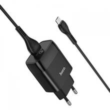 Мережевий зарядний пристрій HOCO C72Q Glorious single port QC3.0 charger set Micro 18W Black (6931474732521)
