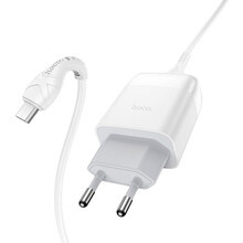Мережевий зарядний пристрій HOCO C72Q Glorious single port QC3.0 charger set Micro 18W White (6931474732538)