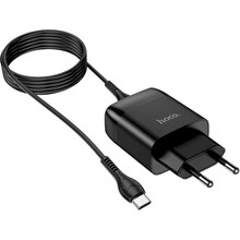Сетевое зарядное устройство HOCO C72Q Glorious single port QC3.0 charger set Type-C 18W Black (6931474732545)