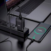 Сетевое зарядное устройство HOCO C72Q Glorious single port QC3.0 charger set Type-C 18W Black (6931474732545)
