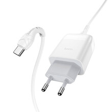 Сетевое зарядное устройство HOCO C72Q Glorious single port QC3.0 charger set Type-C 18W White (6931474732552)