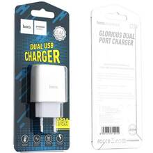Зарядний пристрій HOCO C73A Glorious dual port charger 12W White (6931474712912)