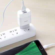 Сетевое зарядное устройство HOCO C73A Glorious dual port charger set Micro 12W White (6931474713063)
