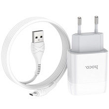 Сетевое зарядное устройство HOCO C73A Glorious dual port charger set Micro 12W White (6931474713063)
