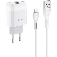 Сетевое зарядное устройство HOCO C73A Glorious dual port charger set Micro 12W White (6931474713063)