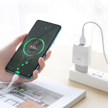 Мережевий зарядний пристрій HOCO C73A Glorious dual port charger set Type-C 12W White (6931474713070)