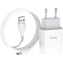Мережевий зарядний пристрій HOCO C73A Glorious dual port charger set Type-C 12W White (6931474713070)
