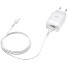 Мережевий зарядний пристрій HOCO C73A Glorious dual port charger set Type-C 12W White (6931474713070)