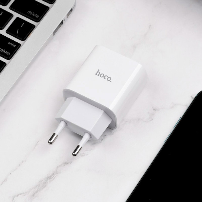 Сетевое зарядное устройство HOCO C76A Plus Speed source PD20W charger White (6931474746917) Выходной разъем USB Type-C