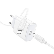 Сетевое зарядное устройство HOCO C76A Pro Majestic single port PD30W charger set C to iP EU White (6942007616317)