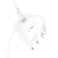 Сетевое зарядное устройство HOCO C76A Pro Majestic single port PD30W charger set C to iP EU White (6942007616317)