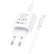 Сетевое зарядное устройство HOCO C76A Pro Majestic single port PD30W charger set Type-C to Type-C EU White (6942007616324)