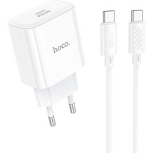 Сетевое зарядное устройство HOCO C76A Pro Majestic single port PD30W charger set Type-C to Type-C EU White (6942007616324)