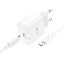 Сетевое зарядное устройство HOCO C76A Pro Majestic single port PD30W charger set Type-C to Type-C EU White (6942007616324)