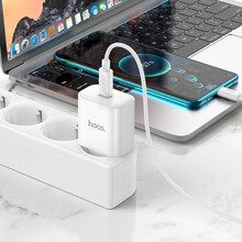 Сетевое зарядное устройство HOCO C76A Pro Majestic single port PD30W charger set Type-C to Type-C EU White (6942007616324)