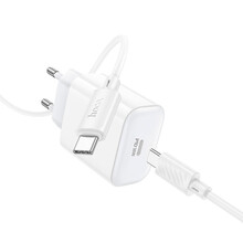 Сетевое зарядное устройство HOCO C76A Pro Majestic single port PD30W charger set Type-C to Type-C EU White (6942007616324)