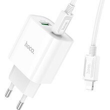 Зарядний пристрій HOCO C80A Plus Rapido PD20W+QC3.0 Charger Set C to iP White (6931474779892)