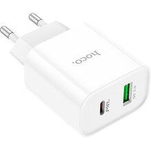 Зарядний пристрій HOCO C80A Plus Rapido PD20W+QC3.0 charger White (6931474779885)