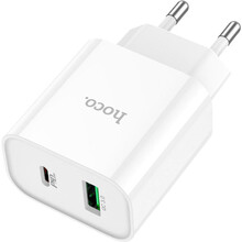 Зарядний пристрій HOCO C80A Plus Rapido PD20W+QC3.0 charger White (6931474779885)
