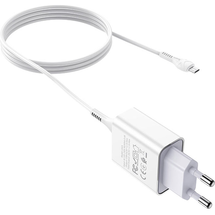 Зарядний пристрій HOCO C81A Asombroso single port charger set Micro 10.5W White (6931474727954) Тип мережевий зарядний пристрій