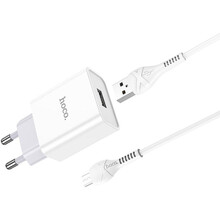 Зарядний пристрій HOCO C81A Asombroso single port charger set Micro 10.5W White (6931474727954)