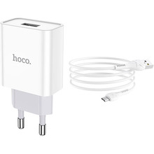Зарядний пристрій HOCO C81A Asombroso single port charger set Micro 10.5W White (6931474727954)
