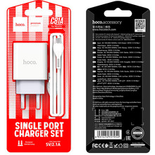 Зарядний пристрій HOCO C81A Asombroso single port charger set Micro 10.5W White (6931474727954)