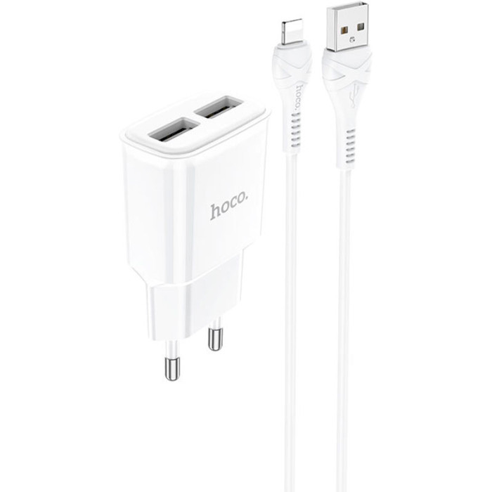 Сетевое зарядное устройство HOCO C88A Star round dual port charger set iP 12W White (6931474749512) Тип сетевое зарядное устройство