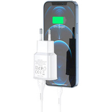 Сетевое зарядное устройство HOCO C88A Star round dual port charger set iP 12W White (6931474749512)
