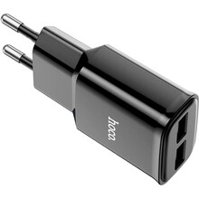 Мережевий зарядний пристрій HOCO C88A Star round dual port charger set Type-C 12W Black (6931474749543)