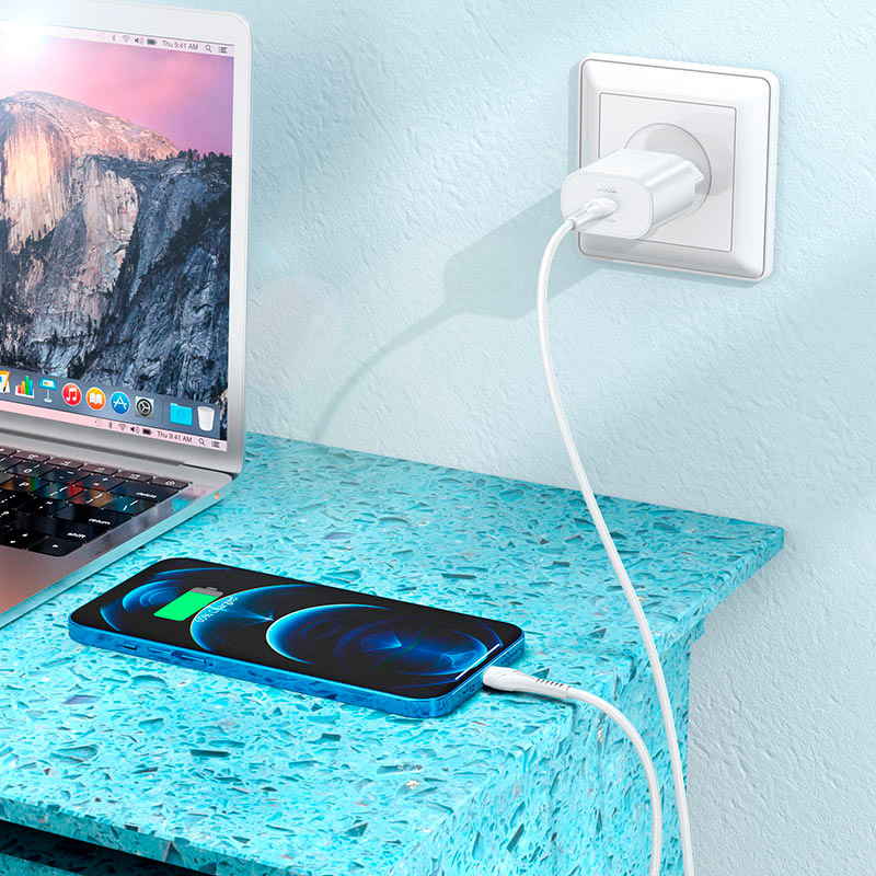 Внешний вид Сетевое зарядное устройство HOCO N22 Jetta PD 25W White (6931474760067)