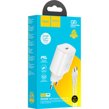 Зарядний пристрій HOCO N22 Jetta Charger set PD 25W (EU) White (6931474760081)
