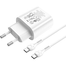 Зарядний пристрій HOCO N22 Jetta Charger set PD 25W (EU) White (6931474760081)