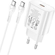 Зарядний пристрій HOCO N22 Jetta Charger set PD 25W (EU) White (6931474760081)