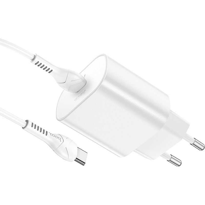 Зарядний пристрій HOCO N22 Jetta Charger set PD 25W (EU) White (6931474760081) Тип кабелю USB Type-C х USB Type-C