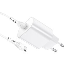 Зарядний пристрій HOCO N22 Jetta Charger set PD 25W (EU) White (6931474760081)