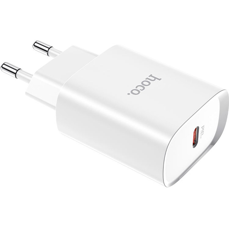 Сетевое зарядное устройство HOCO N14 Smart Charging Single Port PD20W White (6931474745026) Мощность 20