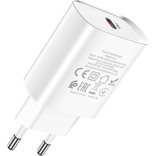Сетевое зарядное устройство HOCO N14 Smart Charging Single Port PD20W White (6931474745026)