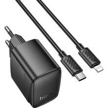 Зарядний пристрій HOCO CS61A Bright PD30W+QC3.0 Charger Set (EU) Black (6942007638432)