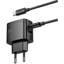 Зарядний пристрій HOCO CS61A Bright PD30W+QC3.0 Charger Set (EU) Black (6942007638432)