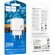Сетевое зарядное устройство HOCO CS53A Surplus Single Port PD25W White (6942007631488)