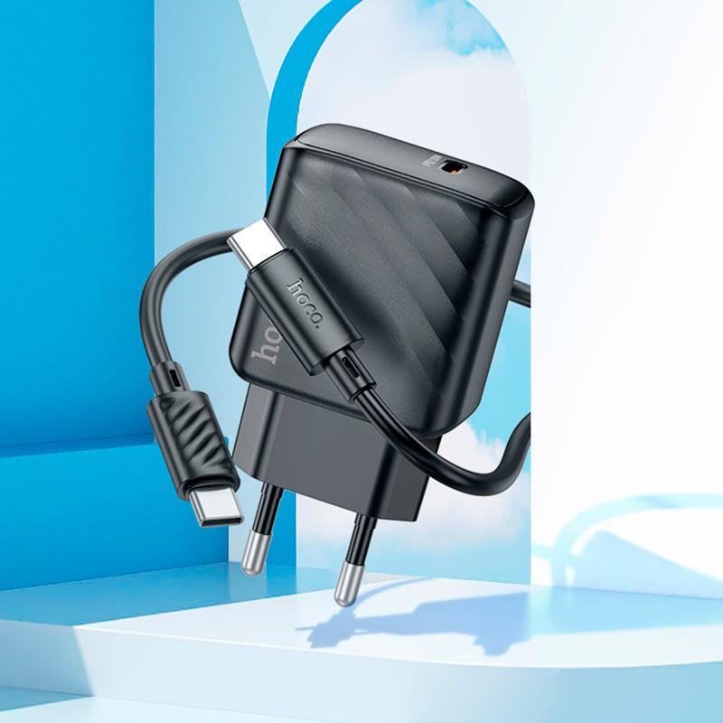 Фото Зарядний пристрій HOCO CS22A Value PD30W Charger Set Black (6942007609937)