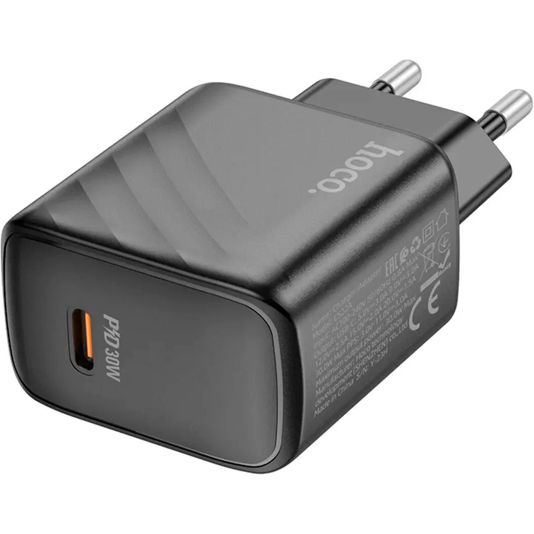 Зарядний пристрій HOCO CS22A Value PD30W Black (6942007609913) Кабель відсутній
