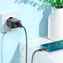 Зарядний пристрій HOCO CS21A Rich QC3.0 Charger Set Type-C (EU) Black (6942007609906)