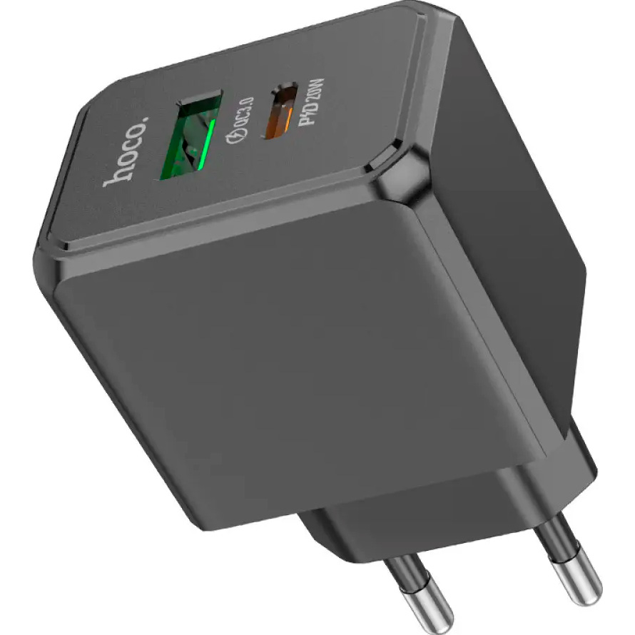 Зарядний пристрій HOCO CS14A Ocean PD20W+QC3.0 Black (6942007603898) Кабель відсутній