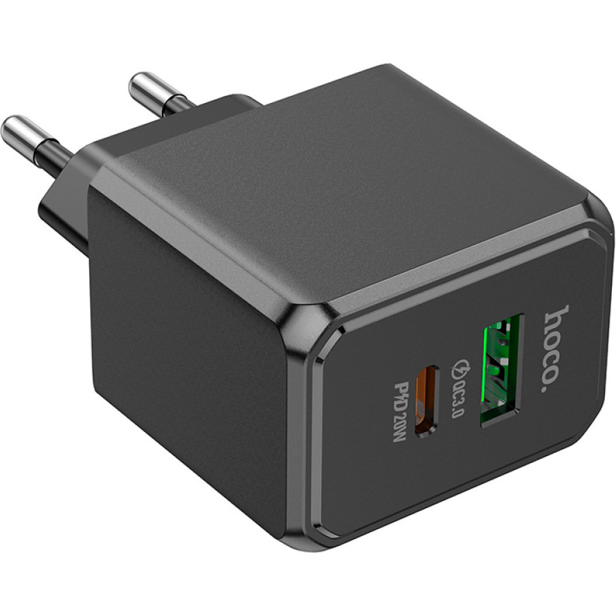 Зарядний пристрій HOCO CS14A Ocean PD20W+QC3.0 Black (6942007603898) Вихідний роз'єм USB Type-C