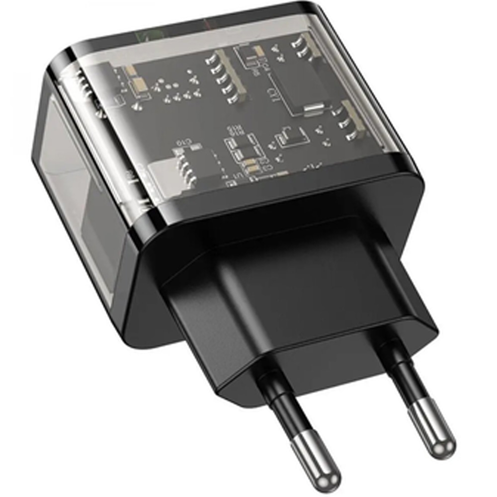 Зовнішній вигляд Зарядний пристрій HOCO N34 PD20W+QC3.0 Black (6931474799166)