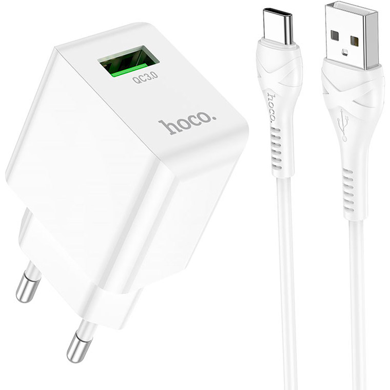 Сетевое зарядное устройство HOCO C98A Proton QC3.0 Charger Set White (6931474766878)