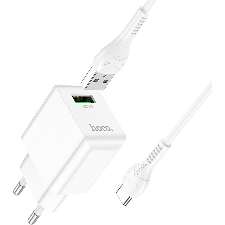 Сетевое зарядное устройство HOCO C98A Proton QC3.0 Charger Set White (6931474766878) Мощность 18
